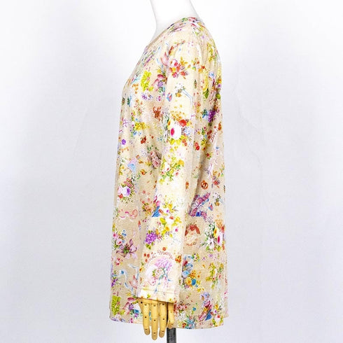 ウェア TUNIC ビスコラピア・アーサーフィオーレ 長袖ロングTシャツ ベージュ 8307-A